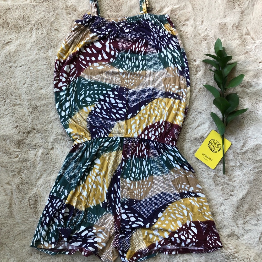 Boho Chic Romper with Beaded Strap Accent 🌿